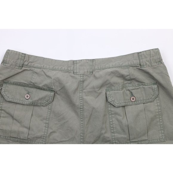 Vintage 90s Streetwear Mens Size 42 Faded Above Knee Cargo Shorts Green Cotton - Picture 8 of 9